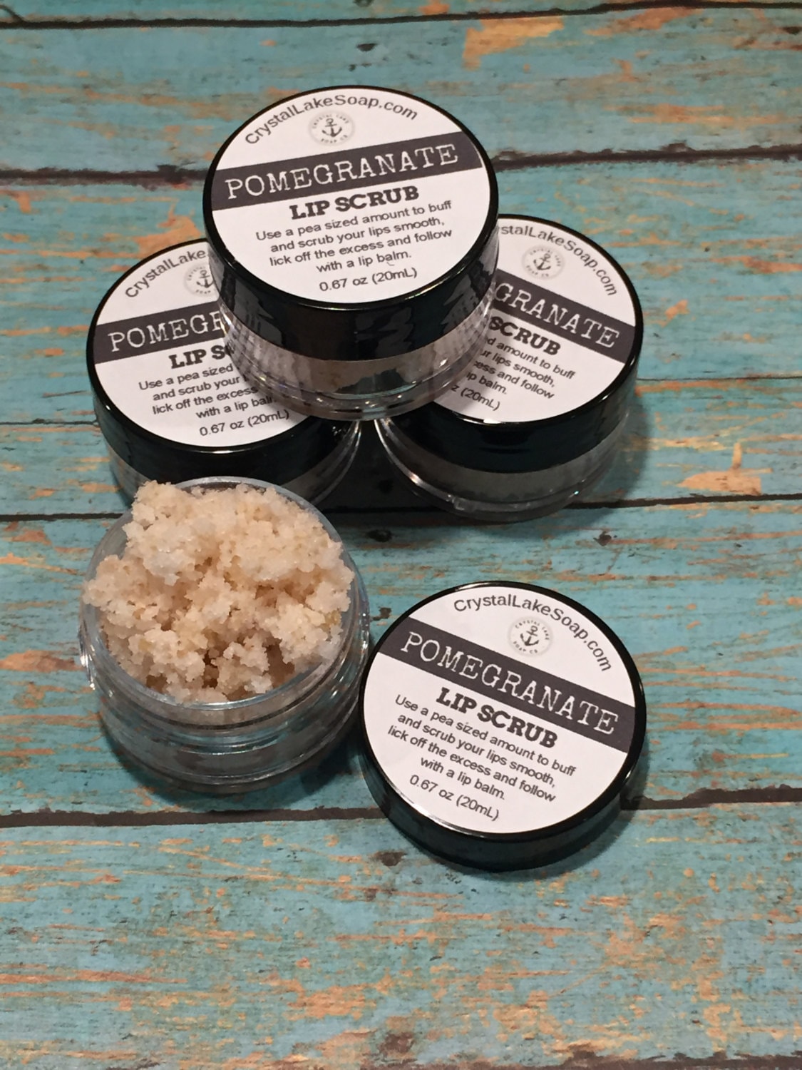 Pomegranate Lip Scrub Organic Fresh Polish with Sugar Lip Care