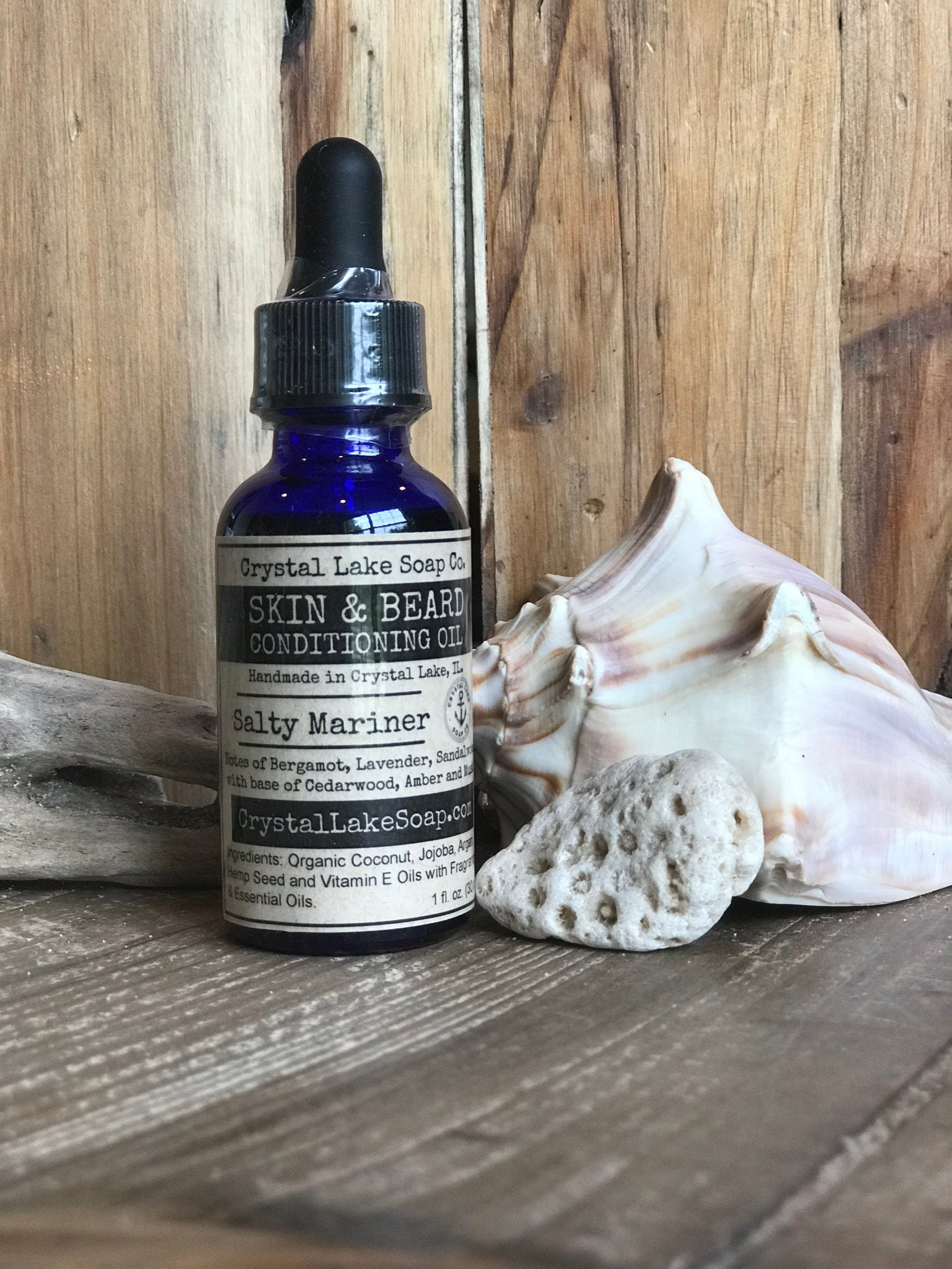 SALTY MARINER Skin & Beard Conditioning Oil Organic. Men's Natural