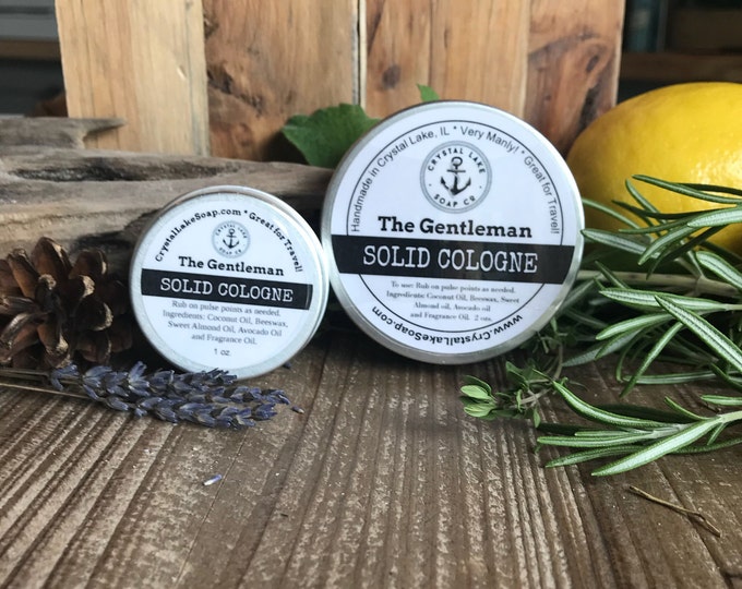 The GENTLEMAN  Solid Cologne Tin - Great for Travel, Work, Gym & Pocket.  Masculine or Unisex Cologne