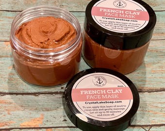 French Pink Clay Face and Body Mud Mask - Lavender & Chamomile