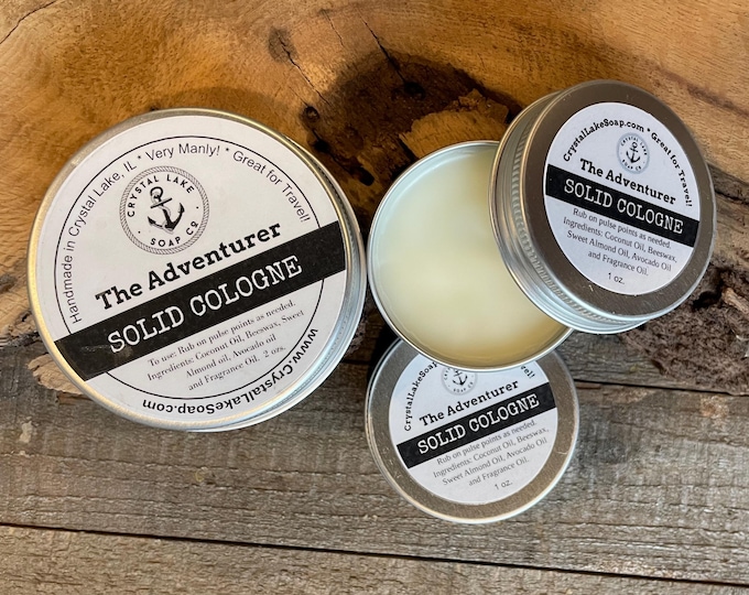 The ADVENTURER Solid Cologne Tin: Woodsy Scent for Travel