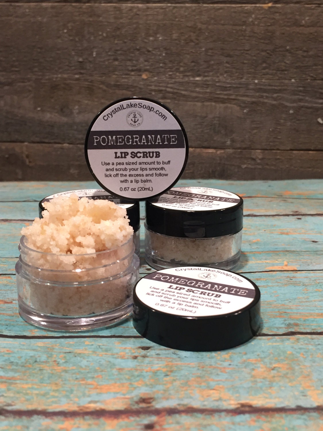 Pomegranate Lip Scrub Organic Fresh Polish with Sugar Lip Care