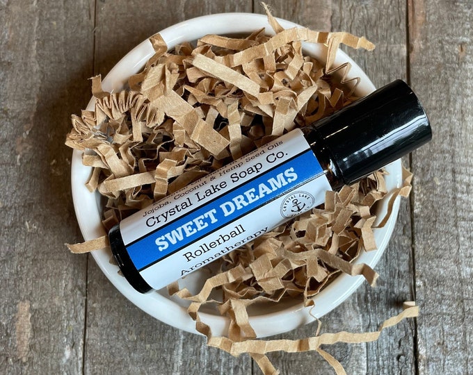 SWEET DREAMS Rollerball Aromatherapy Essential Oil Blend Organic / Lavender Chamomile Clary Sage Balsam Sandalwood Marjoram Ylang Ylang