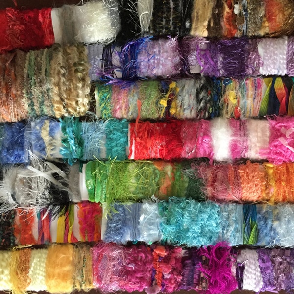 Funky Fiber Yarn Variety Pack: 30+ Colors, Scrapbook Embellishments
