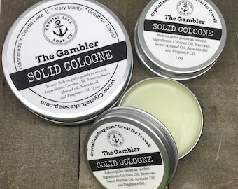 The GAMBLER  Solid Cologne Tin - Great for Travel, Work, Gym & Pocket.  FIERCE Favorite Masculine Cologne