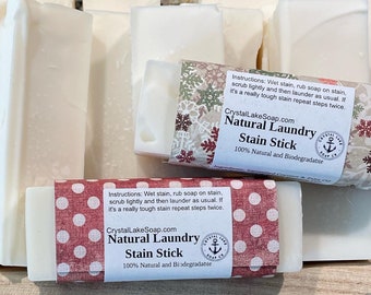 Laundry Stain Stick Lemon Eucalyptus Natural Stain Remover made from Homemade Coconut Soap Biodegradable