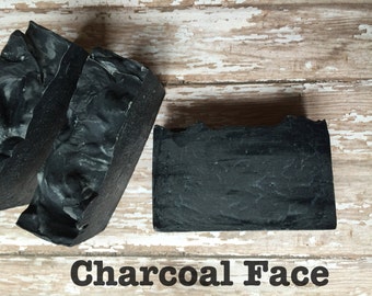 Activated Charcoal Face Soap, Great Facial or Body Bar. Coal Face Acne Lush and Soothing Cleanser!