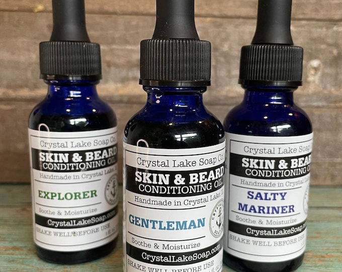 EXPLORER - Skin & Beard Conditioning Oil - Organic. Men's Natural Face Serum. Jojoba, Argan and Coconut Oil