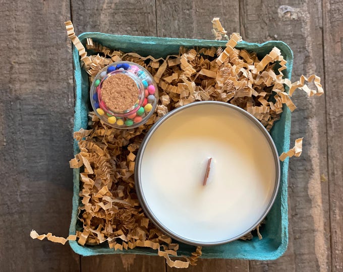 Soy Candle Gift Set with Jar of Matches - Fir Tree Scent for the holidays!
