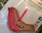 Handmade Ceramic / Pottery / Earthenware Christmas Robin Hand Painted Christmas Tree Decoration / Ornament / Gift