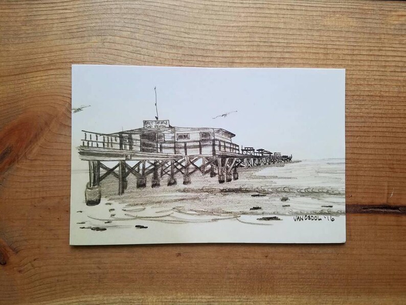 Redington Beach Florida Fishing Pier Seascape 5.5x8.5 POSTCARD Etsy