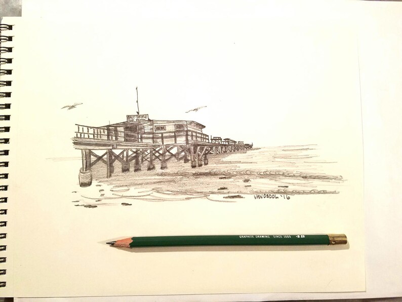Redington Beach Florida Fishing Pier Seascape 5.5x8.5 POSTCARD Etsy