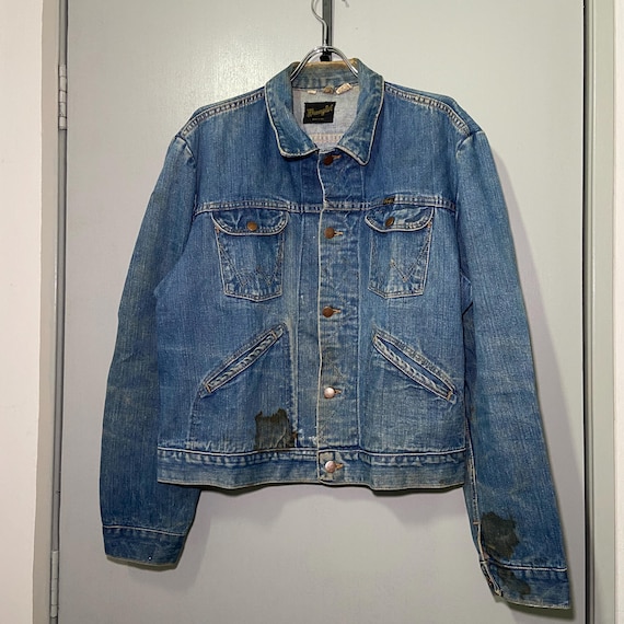 Vintage 1970s Wrangler Blue Bell Selvedge Denim Trucker Jacket