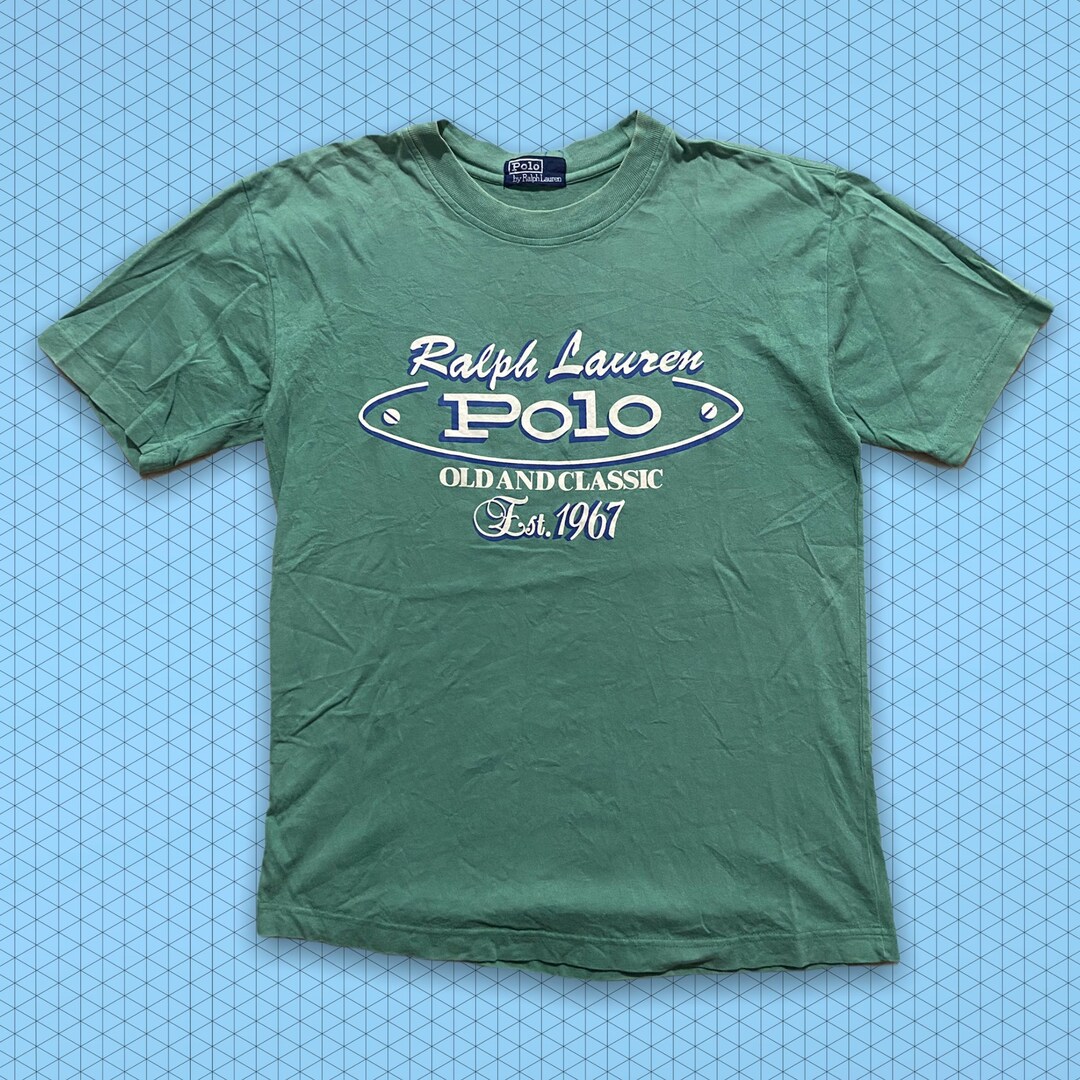 Vintage Polo Ralph Lauren Big Logo Tee Shirt Green - Etsy