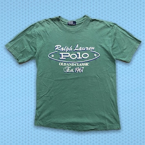 Polo Ralph Lauren vintage T-shirt avec grand logo Vert