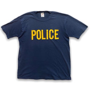 Vintage 90s POLICE Uniform LAPD Tee Blue Navy XL