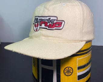 Vintage Black Flys Skateboard Snapback Hat - 90s California Skate Brand - Cream Wool Cap