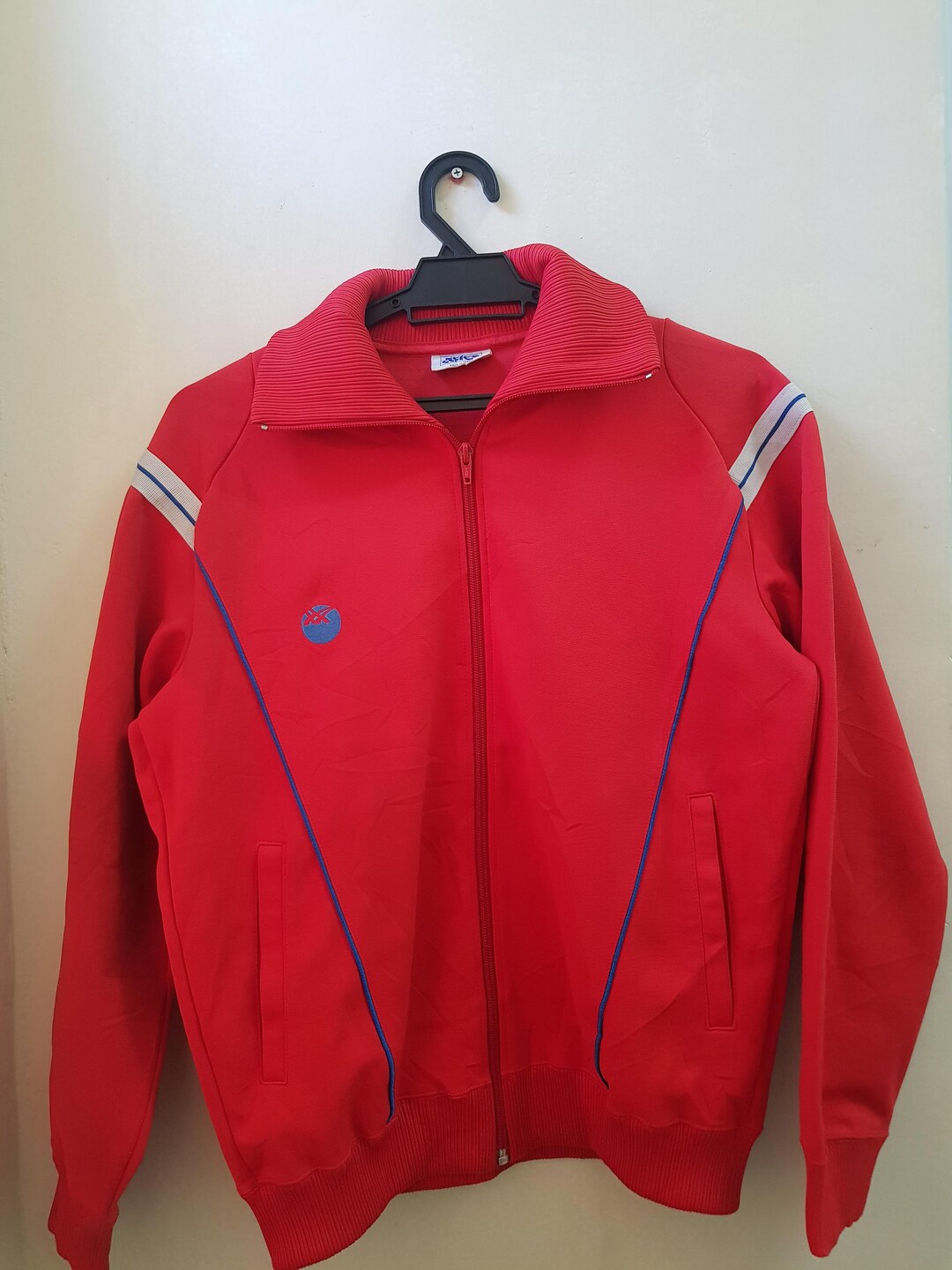 Vintage Asics Recorder Red Track Jacket Made in Japan Size Medium
