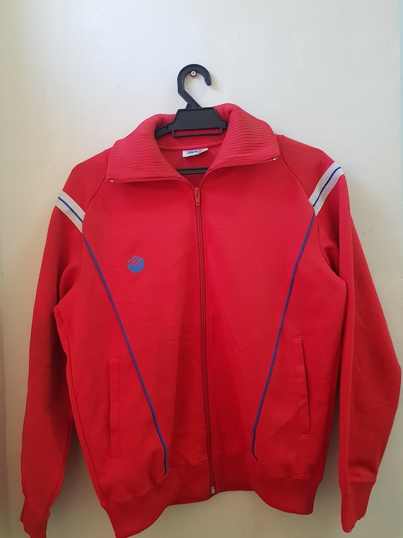 【美品】90s asics RECORDER 日本製 Y2K フルジップ 上下 Vintage Asics Recorder Red Track Jacket Made in Japan Size Medium