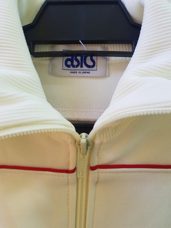 Vintage Asics Recorder White Track Jacket Made in Japan Size Small