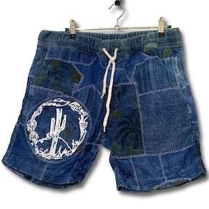 Vintage KAPITAL Inspired Sunny Sports Peace Patchwork Short Pants