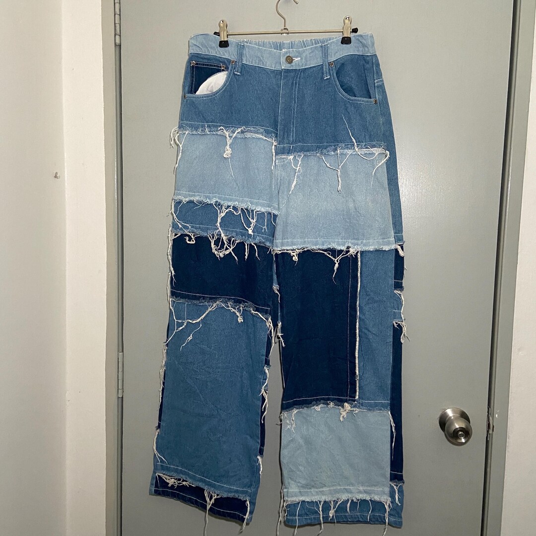 Jungle Storm Hagi Patchwork Loose Jeans W32 - Etsy