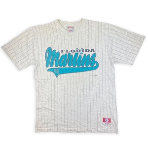 VTG 90s Miami Florida Marlins Baseball Nutmeg CCM Jersey Shirt, SIze L, Teal and Gray, Stripe MLB