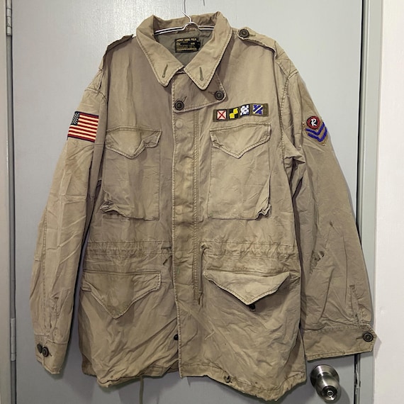 ジャケット・アウター 90s Polo Ralph Lauren military jacket Polo Ralph Lauren Field Military Jacket Khaki MIL-J-488 - Etsy
