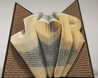 Folded book art - Initials with & or heart - wedding gift, anniversary gift, birthday gift, graduation gift, wedding decor