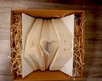 Folded book art Valentine's Day Gift - 1st Paper Anniversary Gift- Anniversary Gift For spouse - Wedding Decoration, unique