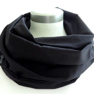 Loop uni schwarz Baumwolle unisex Loopschal Baumwollschal