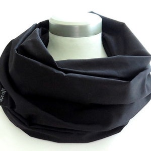 Loop uni schwarz Baumwolle unisex Loopschal Baumwollschal Bild 1