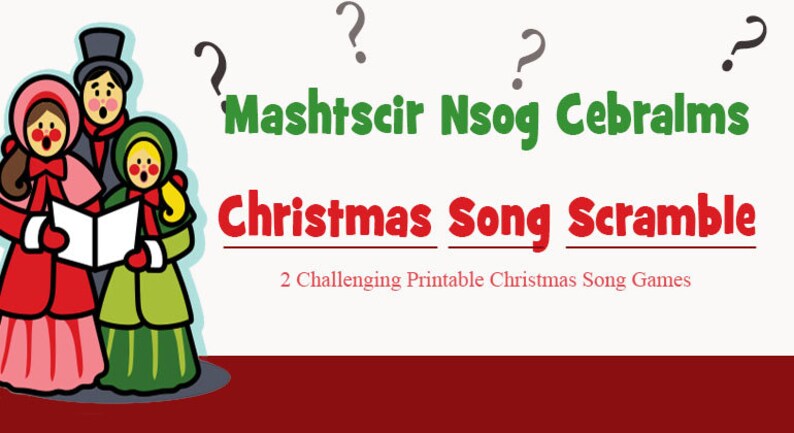 Christmas Song Scramble 2 Game Pack Printable Christmas - Etsy