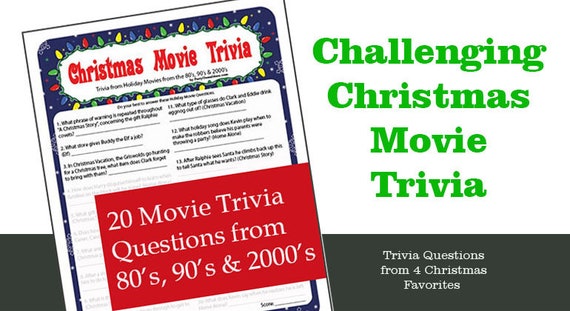 Christmas Movie Trivia Game Printable Christmas Holiday Etsy