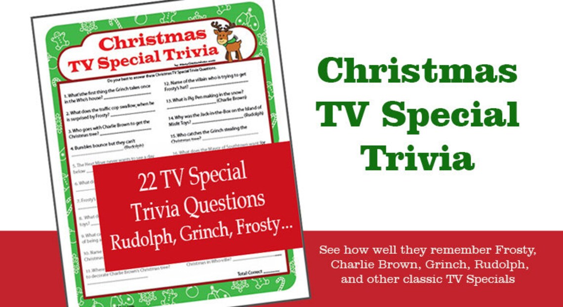 Christmas Cartoon Trivia Game Printable Christmas Quiz With Etsy