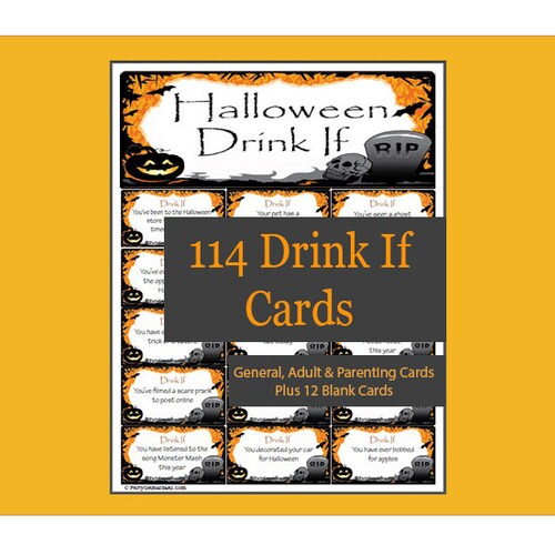 Halloween Drink If Game Printable Adult Party Game Drink If - Etsy