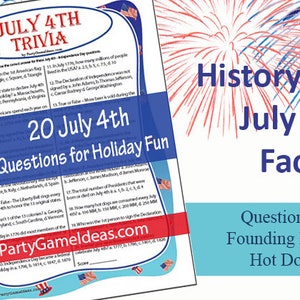 A picture of July 4th Trivia Questions and Answers Printable