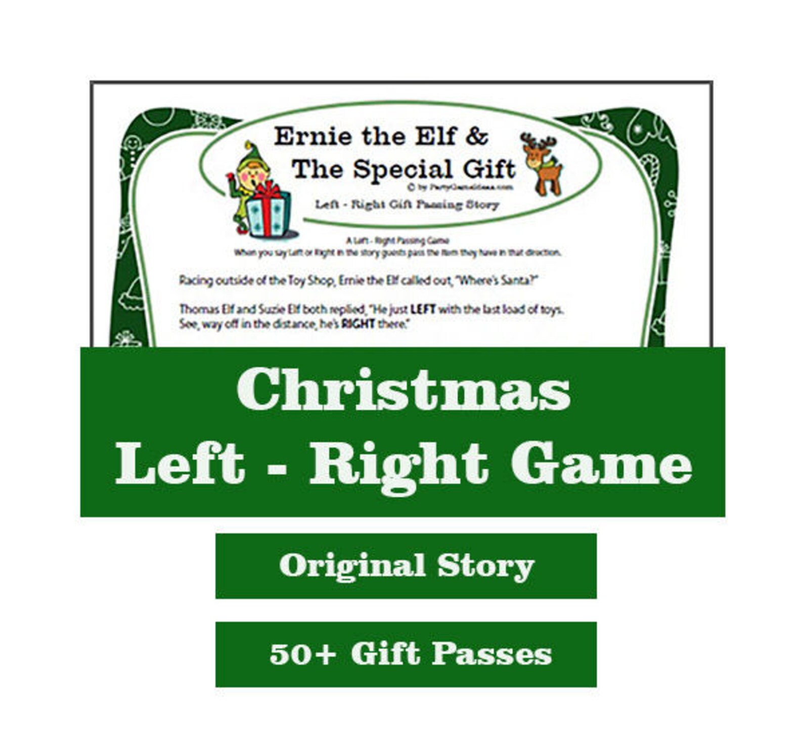 Christmas Left Right Game Holiday Left Right Gift Passing Story Etsy