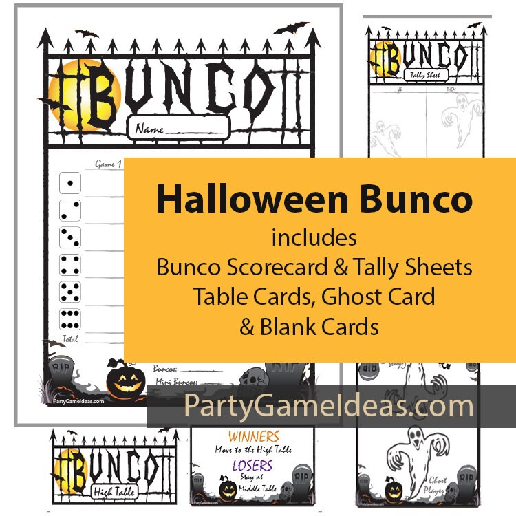Halloween Bunco Printable Halloween Bunco Scorecards Tally - Etsy