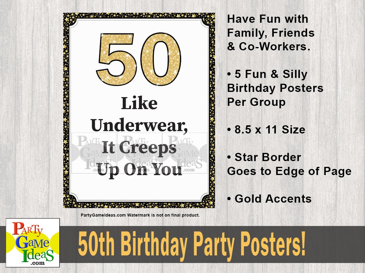 Funny Birthday Party Decorations, 50th Happy Birthday Posters, Signs, 50th  Birthday Quotes, Office Party, Printable Jokes, Pranks, Gags - Etsy