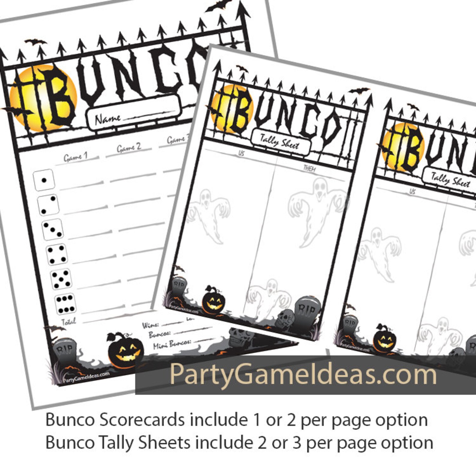Halloween Bunco Printable Halloween Bunco Scorecards Tally | Etsy