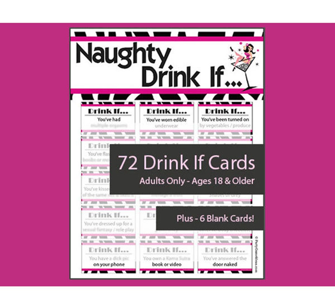 Naughty Drink If Game - Printable Dirty Drink If, Girls Night, Wild ...