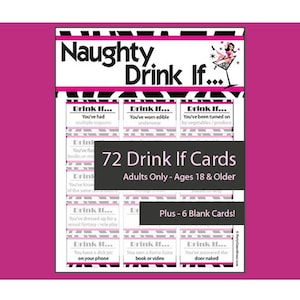 Naughty Drink If Game - Printable Dirty Drink If, Girls Night, Wild Bachelorette Bar Game