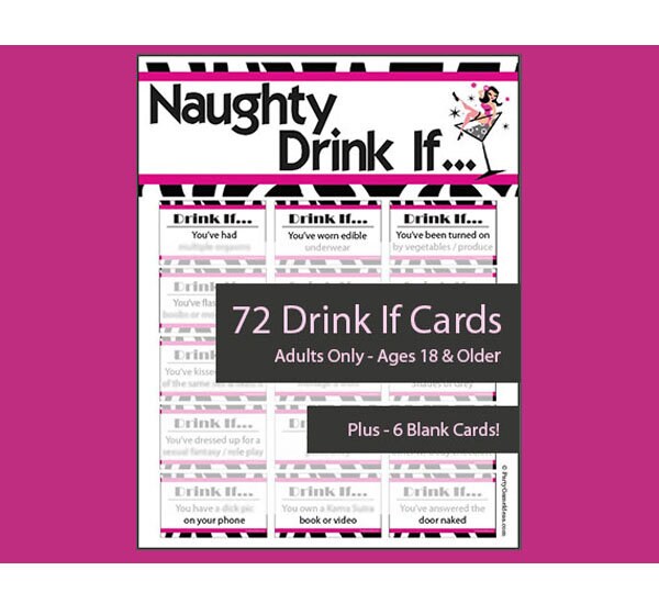 Naughty Drink If Game - Printable Dirty Drink If, Girls Night, Wild ...