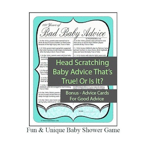 Juego de consejos para bebés y tarjetas de consejos para baby showers: 100 años de juegos de trivia sobre consejos para bebés