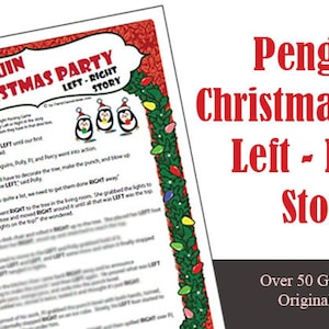 Printable Penguin Christmas Left Right Story
