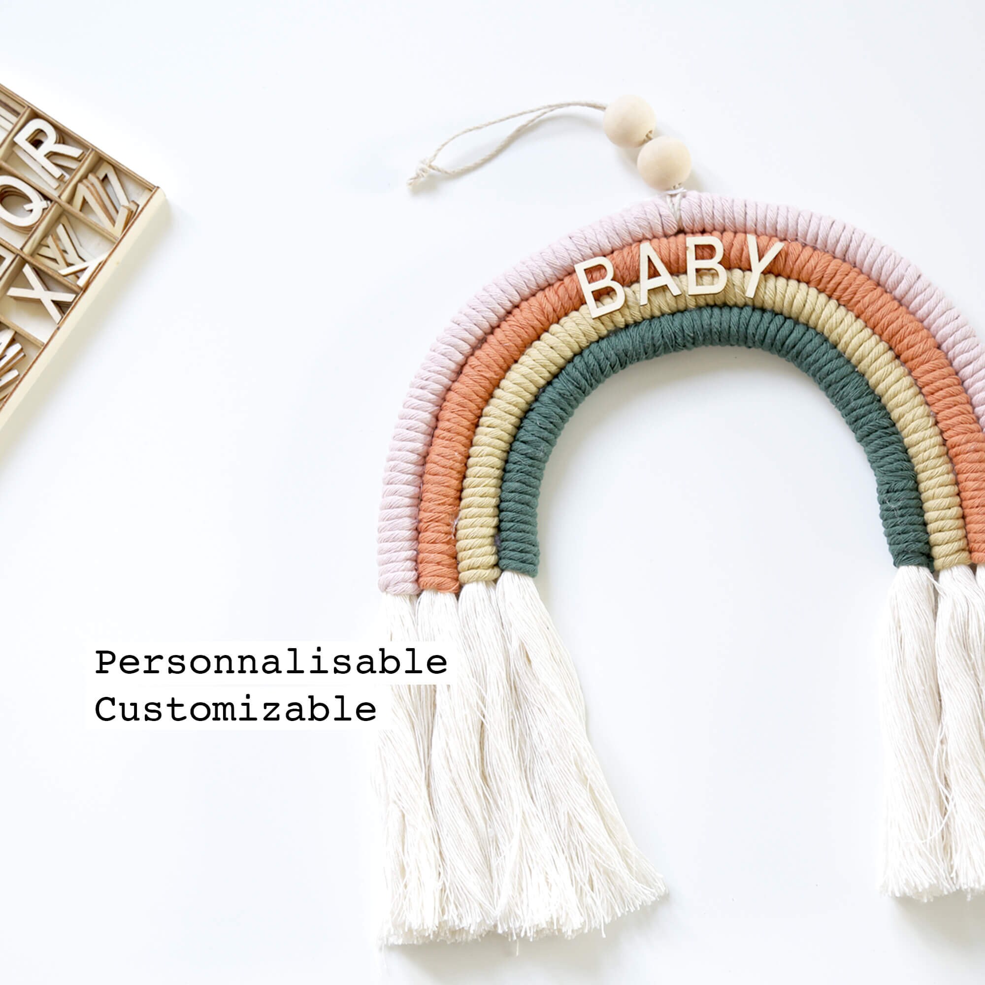 Arc en Ciel Macramé Personnalisable | Boho Style Style Bohème
