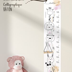 Toise Croissance Bébé Toise Murale Girafe Pour Enfants - Mesure Jusqu'à 180 Cm - Décoration Chambre Bébé - Adhésif Facile à Poser Toise De Chambre Pour Bébé