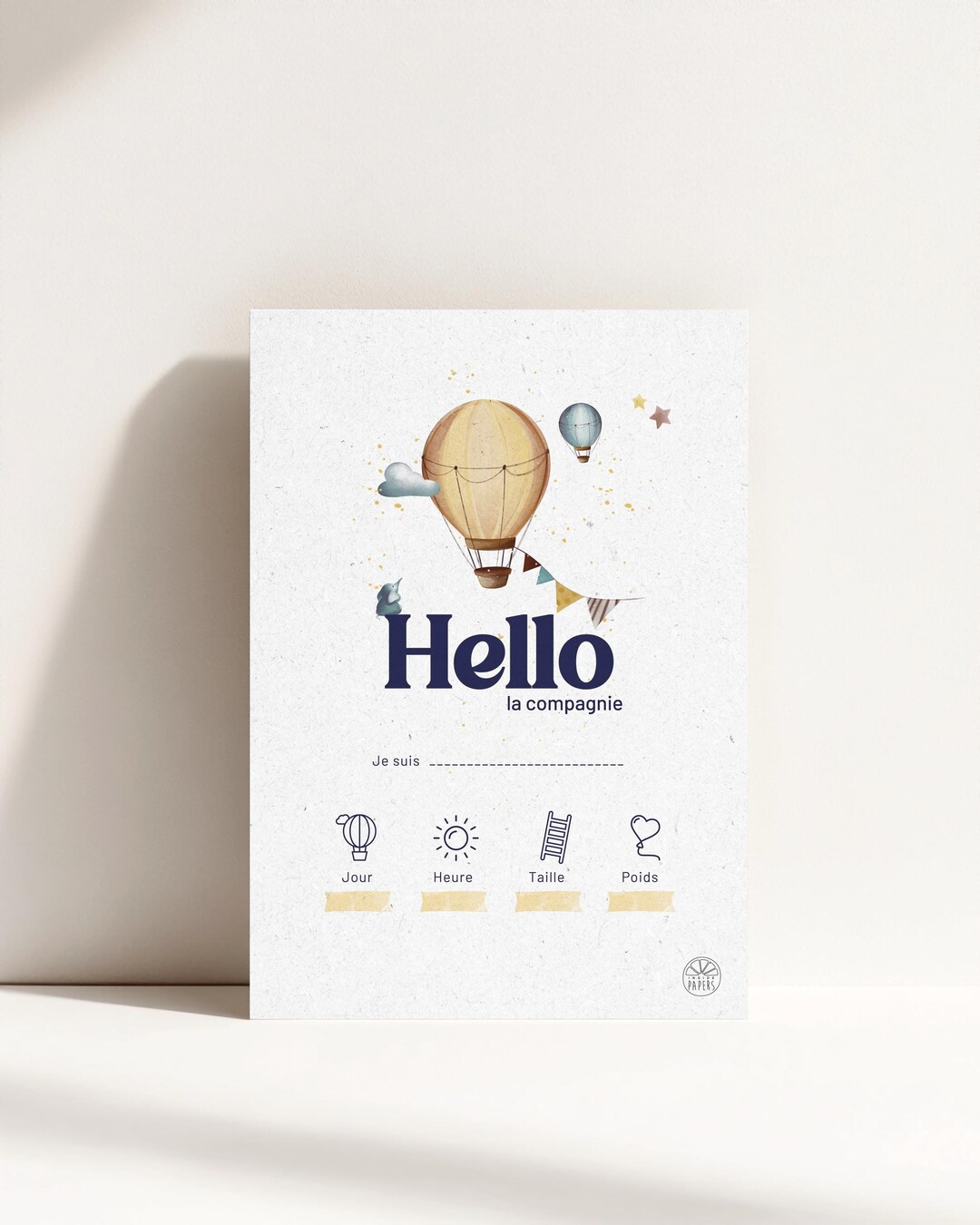 Personalized Birth Poster • Hot Air Balloon • Name, Date of Birth, Time ...