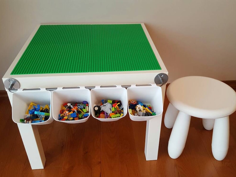 making a lego table with storage